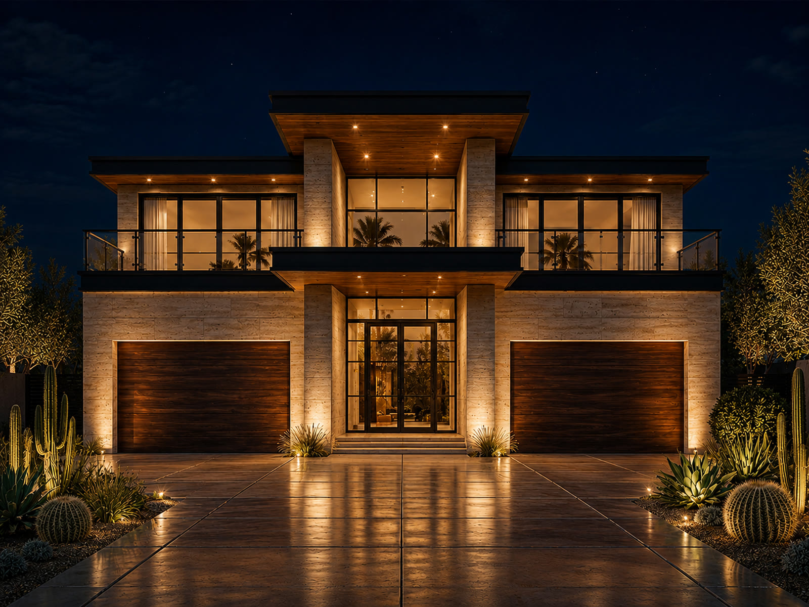 Facade at dusk